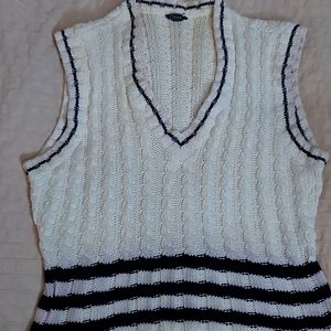 Kookai Knit Vest/Vintage/V Neck/Sz S/Cropped/Black and White